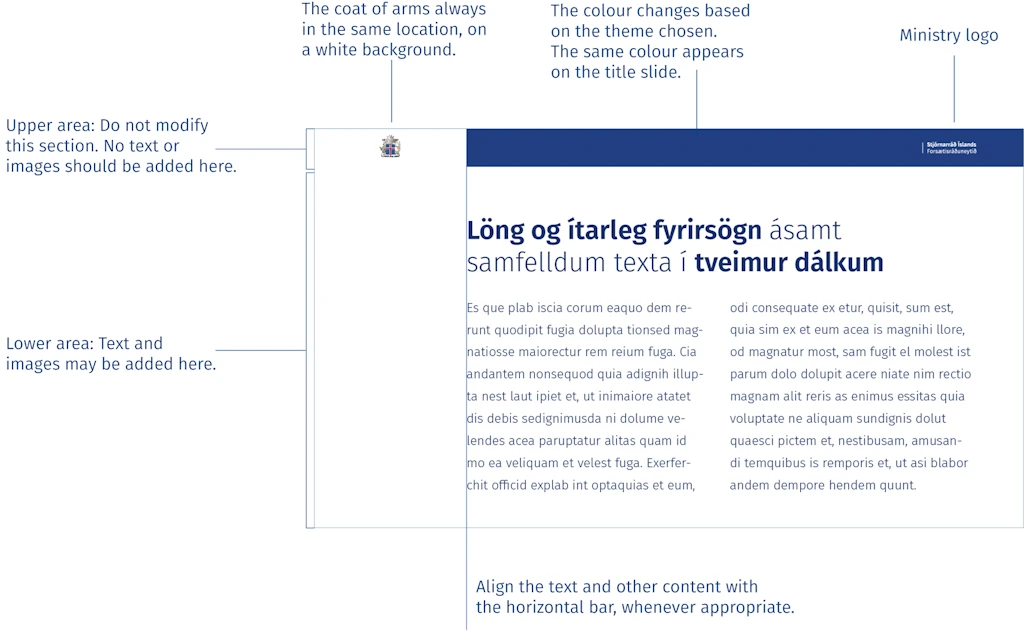 The image shows the layout of slides, the basic principles.