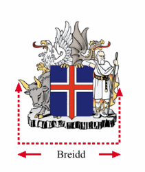 Málsetning skjaldarmerkis - rétt mæling