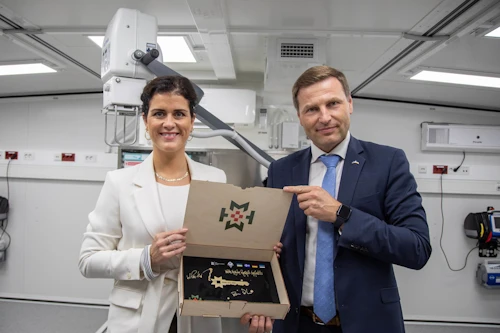 Þórdís Kolbrún Reykfjörð Gylfadóttir utanríkisráðherra og Hanno Pevkur, varnarmálaráðherra Eistlands.