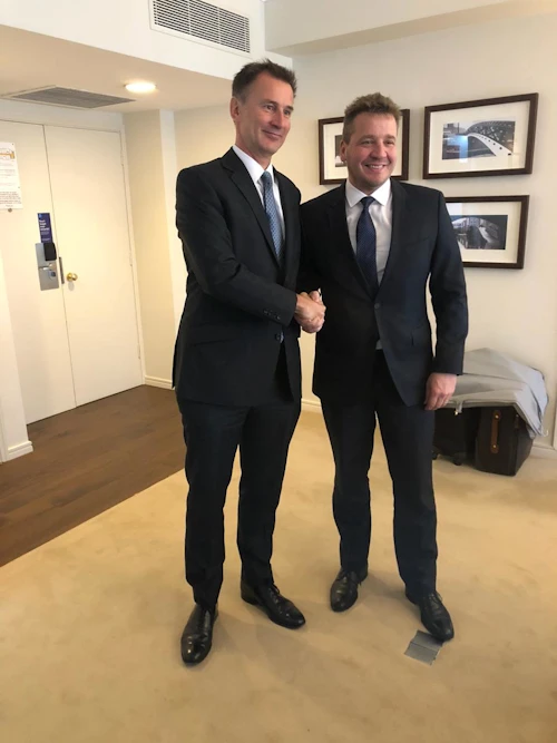 Minister Thordarson met UK Foreign Secretary Jeremy Hunt on October 3rd, 2018