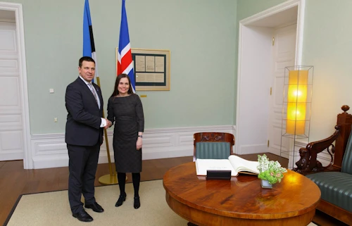 Jüri Ratas, forsætisráðherra Eistlands og Katrín Jakobsdóttir, forsætisráðherra Íslands