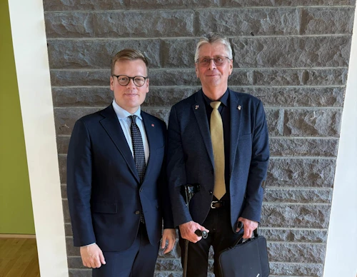Guðmundur Ingi Kristinsson, mennta- og barnamálaráðherra, og Guðmundur Ari Sigurjónsson þingmaður