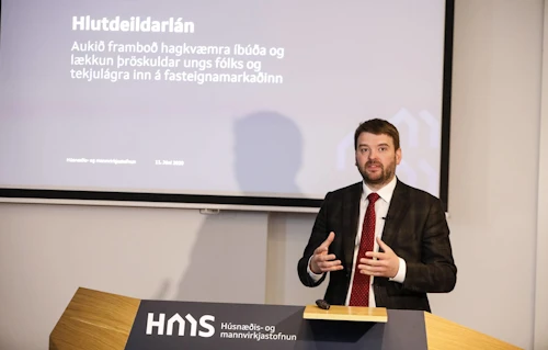 Ásmundur Einar Daðason félags- og barnamálaráðherra á fundinum í dag.