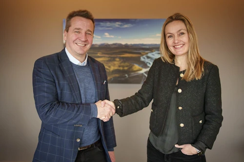 Guðlaugur Þór Þórðarson, umhverfis-, orku- og loftslagsráðherra, og  Ásta Sóllilja Guðmundsdóttir, framkvæmdastjóri KLAK – Icelandic Startups.