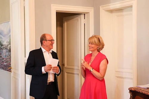 André Gattolin, sénateur, et Unnur Orradóttir Ramette, ambassadrice