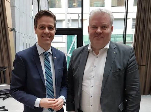 Sigurður Ingi Jóhannsson, samgöngu- og sveitarstjórnarráðherra, og Knut Arild Hareide samgönguráðherra Noregs.