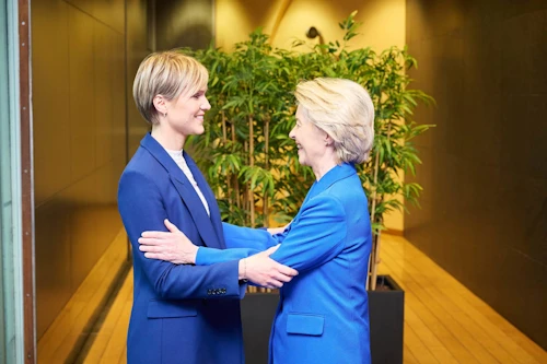 Kristrún Frostadóttir forsætisráðherra og Ursula Von der Leyen, forseti framkvæmdastjórnar ESB.
