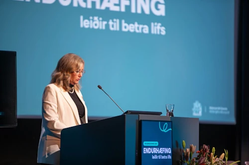 Alma D. Möller heilbrigðisráðherra við setningu heilbrigðisþings 2025 