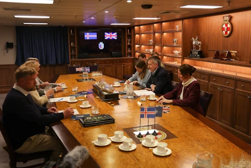 Frá tvíhliða fundi ráðherranna.