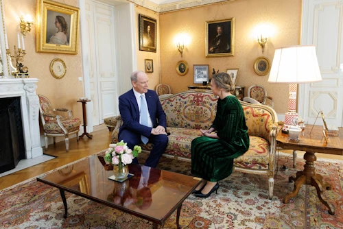Furstinn af Mónakó, Albert II, og María Mjöll Jónsdóttir, sendiherra 