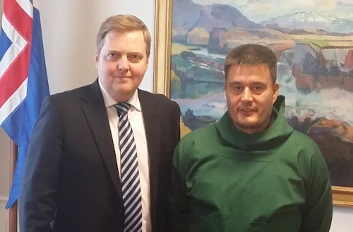 Sigmundur Davíð Gunnlaugsson forsætisráðherra og Kim Kielsen, formaður landstjórnar Grænlands