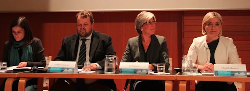 Katrín Jakobsdóttir alþingismaður, Valtteri Hirvonen, sendiherra Finnlands, Jill Esposito, staðgengill sendiherra Bandaríkjanna og Lilja.