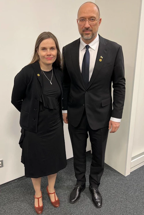 Prime Minister Katrín Jakobsdóttir and Denys Shmyhal, Prime Minister of Ukraine