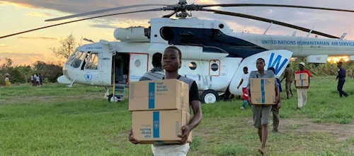 Björungarsveitir leggja nótt við dag í Mósambík og víðar. Ljósmynd: WFP