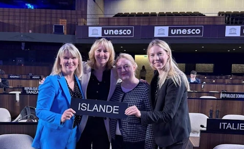 Áslaug Dóra Eyjólfsdóttir, Auðbjörg Halldórsdóttir, Kristín Halla Kristinsdóttir and Katrín María Timonen lead the work of Iceland´s team at UNESCO since 2021.
