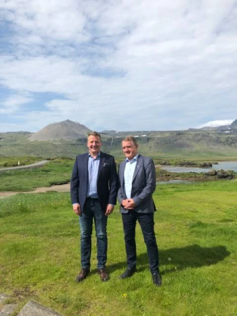 Guðlaugur Þór Þórðarson, utanríkis- og þróunarsamvinnuráðherra, og Jenis av Rana, utanríkisráðherra Færeyja, á Arnarstapa.