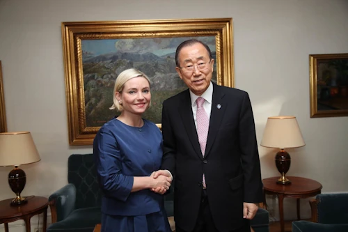 Lilja og Ban Ki-moon.