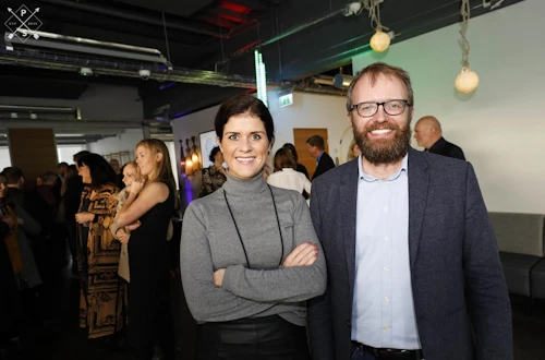 Þórdís Kolbrún R. Gylfadóttir, nýsköpunarráðherra og Guðmundur Hafsteinsson, formaður stýrihóps