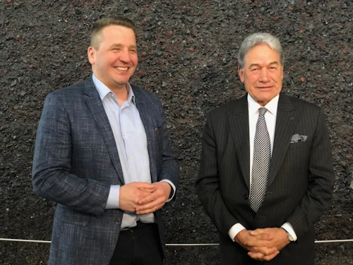Guðlaugur Þór Þórðarson utanríkisráðherra og Winston Peters, utanríkisráðherra Nýja-Sjálands