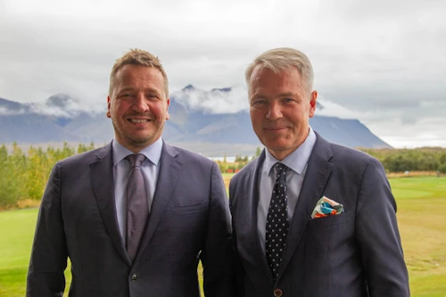 Utanríkisráðherrar Íslands og Finnlands, Pekka Haavisto, áttu tvíhliða fund í dag. Mynd: Iris Dager.