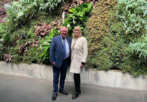 Fastafulltrúar Íslands og Úkraínu hjá Evrópuráðinu, þau Ragnhildur Arnljótsdóttir og Borys Tarayuk, á fundinum í Grósku í gær