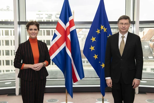 Þórdís Kolbrún og Valdis Dombrovskis