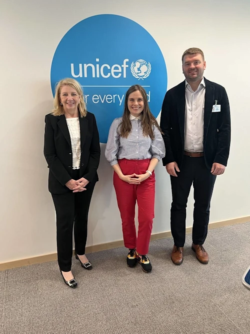 Catherine Russell, framkvæmdastjóri UNICEF, Katrín Jakobsdóttir forsætisráðherra og Ásmundur Einar Daðason, mennta- og barnamálaráðherra.