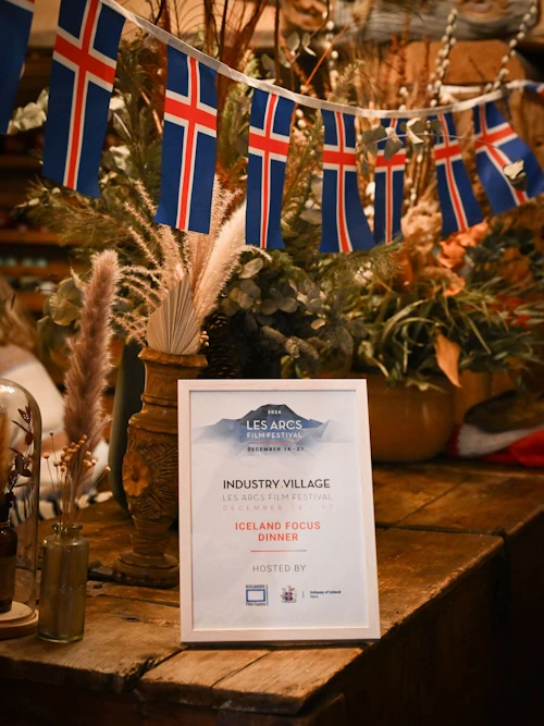 Íslenskur hátíðarkvöldverður með Alpaþema á kvikmyndahátíðinni Les Arcs Film Festival