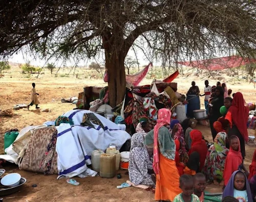 Flóttafólk frá Súdan á leiðinni til Tjad. Ljósmynd: UNHCR