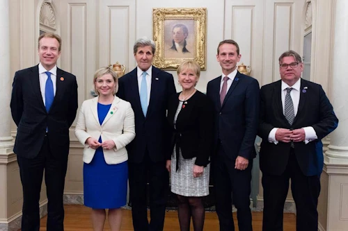 Norrænu utanríkisráðherrarnir með John Kerry