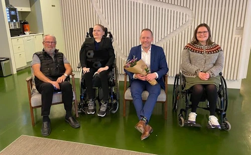 Sigurjón Einarsson, varaformaður Fjólu, Snædís Rán Hjartardóttir, formaður, Guðmundur Ingi Guðbrandsson, félags- og vinnumarkaðsráðherra og Áslaug Ýr Hjartardóttir, gjaldkeri Fjólu.
