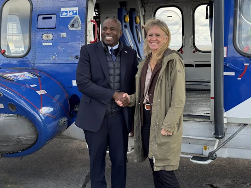 Þorgerður Katrín Gunnarsdóttir utanríkisráðherra ásamt David Lammy utanríkisráðherra Bretlands.