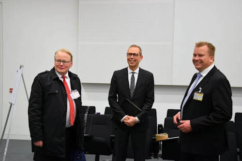 Frá fundi Norðurhópsins. F.v. Peter Hultqvist, varnarmálaráðherra Svíþjóðar, Hermann Örn Ingólfsson, sendiherra og fastafulltrúi Íslands hjá Atlantshafsbandalaginu og Antti Kaikkonen, varnarmálaráðherra Finnlands.