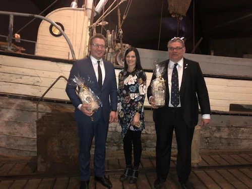 Guðlaugur Þór Þórðarson, Helga Helgadóttir, bæjarfulltrúi í Fjallabyggð, og Timo Soini, utanríkisráðherra Finnlands