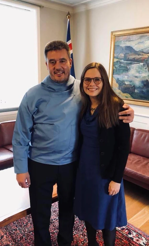 Katrín Jakobsdóttir, forsætisráðherra, ásamt Kim Kielsen, formanni landsstjórnar Grænlands