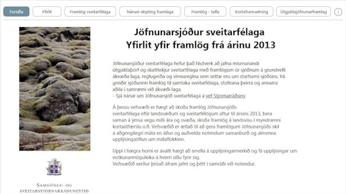 Forsíða nýja vefsvæðisins, js.data.is