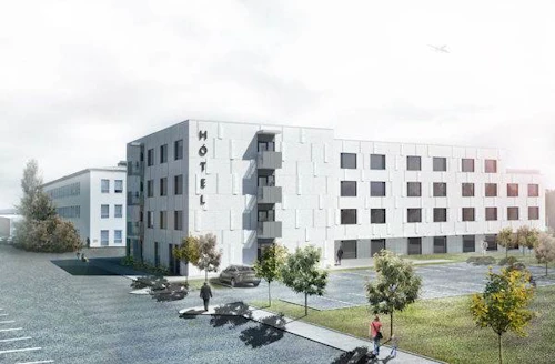 Sjúkrahótelið - teikning. Mynd af vef Framkvæmdasýslu ríkisins