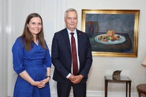 Katrín Jakobsdóttir, forsætisráðherra, ásamt Antti Rinne, forsætisráðherra Finnlands