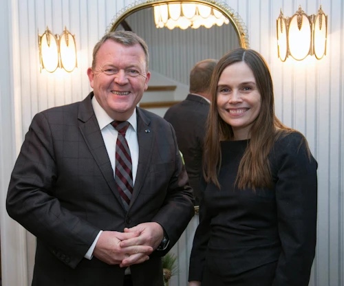 Lars Løkke Rasmussen, forsætisráðherra Danmerkur, og Katrín Jakobsdóttir, forsætisráðherra Íslands