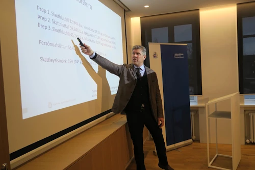 Bjarni Benediktsson kynnti fyrirætlanirnar á blaðamannafundi í dag. 
