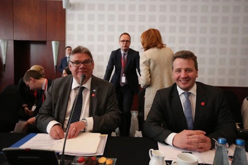 Guðlaugur Þór Þórðarson utanríkisráðherra og Timo Soini utanríkisráðherra Finnlands