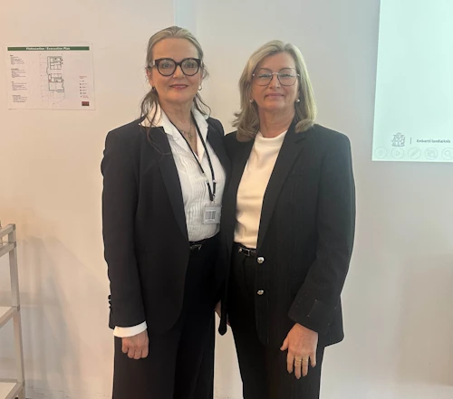 Alma D. Möller heilbrigðisráðherra ásamt Maríu Heimisdóttur landlækni