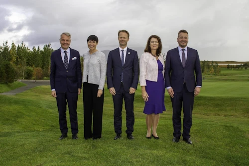 Utanríkisráðherrar Norðurlanda á fundi í Borgarnesi árið 2019.