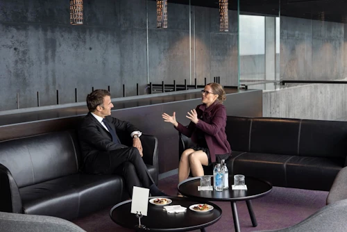 Katrín Jakobsdóttir forsætisráðherra og Emmanuel Macron, forseti Frakklands.