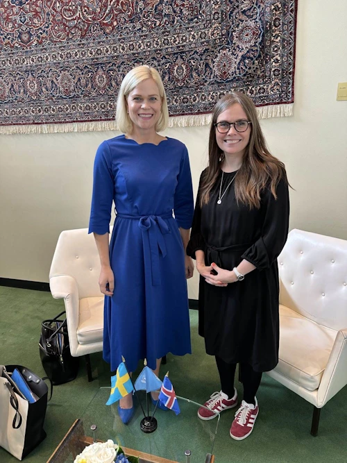 Katrín Jakobsdóttir forsætisráðherra og Paulina Brandberg, jafnréttisráðherra Svíþjóðar.