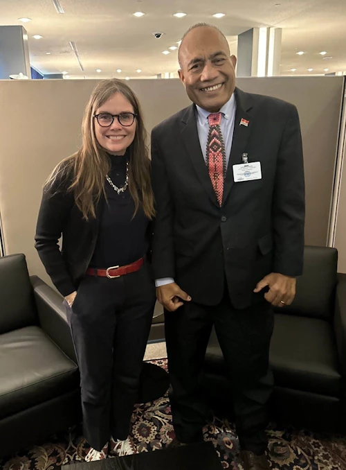 Katrín Jakobsdóttir forsætisráðherra og Taneti Maamau, forseti Kiribati.