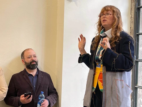 La représentante de l'Islande cette année à la Biennale de Venise, Hrafnhildur Birgisdóttir et le Commissaire de l'exposition Dan Byers