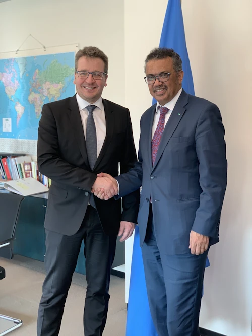 Minister Thórdarson and Tedros Adhanom, Director-General of WHO