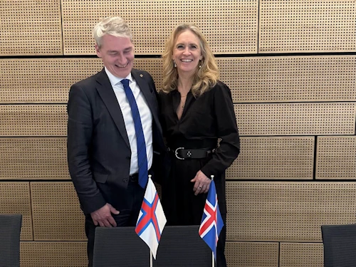 Høgni Hoydal, utanríkisráðherra Færeyja, og Þorgerður Katrín Gunnarsdóttir utanríkisráðherra.