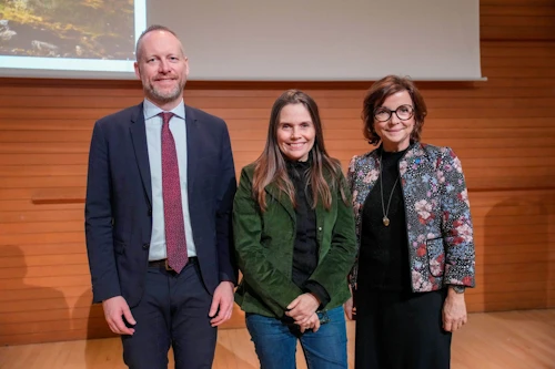 Guðmundur Ingi Guðbrandsson, samstarfsráðherra Norðurlanda, Katrín Jakobsdóttir forsætisráðherra og Karen Ellemann, frkvstj. Norrænu ráðherranefndarinnar á formennskuviðburðinum í dag. 